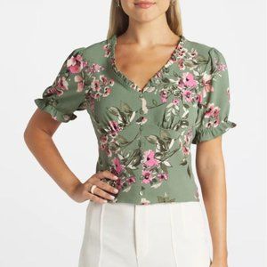 THE GENERAL GOOD Women's Evelin Puff Sleeve Blouse Stitch Fix Medium